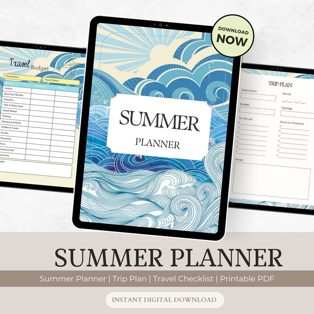 2024 Summer Planner Printable Trip Plan Travel Checklist Summer Bucket