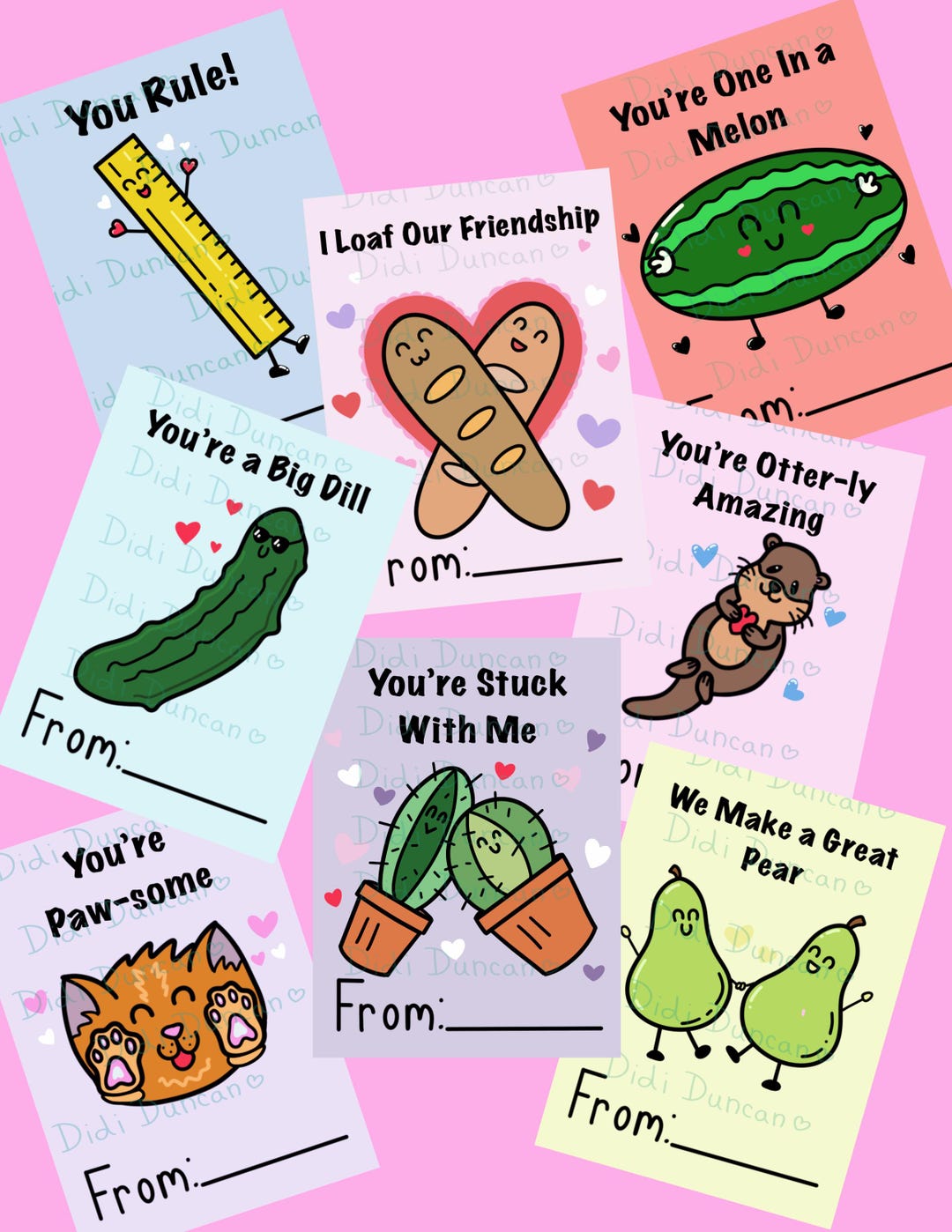Printable Classroom Valentine Cards - Cute Pun Valentines for Kids ...