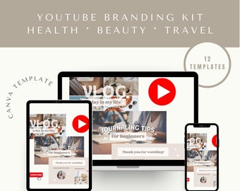Aesthetic YouTube Branding Kit Template - Easy Customizable & Instant Download