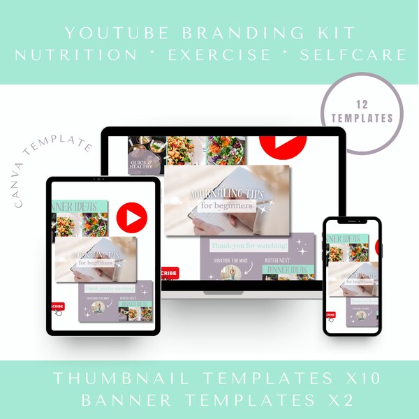 YouTube Branding Kit for a Holistic Wellness Business Health Coach