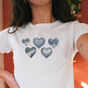 Y2K Baby Tee, Denim western crop top, coquette baby tee, Cinnamon Girl Shirt, 90s Baby Tee, Downtown Girl Aesthetic, grunge aesthetic