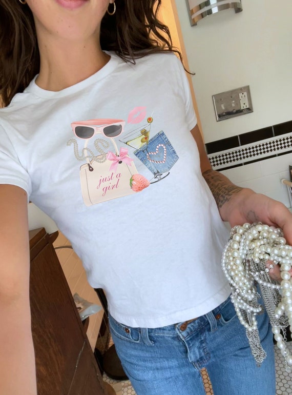Y2K Letter Print Crop Top For Women & Teens - Grunge Style Slim Fit Tee, Polyester Casual Shirt - View #5