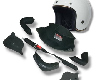 Universal vintage foam Inner Padding Retro Helmet Full set Hitam || Helmet foam set