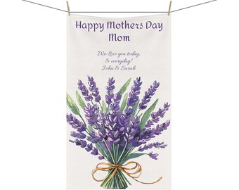 A Fresh Bundle of Lavender & love for Mother's Day PERSONALIZED Kitchen Towel