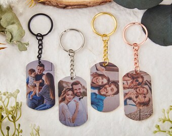 Personalized Engraved Picture Keychain, Custom Portrait Keyring,Photo Keychain,Picture Keychain For Family,Gift For Boyfriend,Gift for Dad