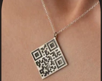 Custom QR Code Pendant Necklace and other jewelries (can be an anklet or bracelet)