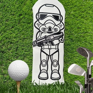 Stormtrooper Inspired Fairway Wood Headcover | Unique Driver Cover for Golf | Durable & Stylish Golf Accessory