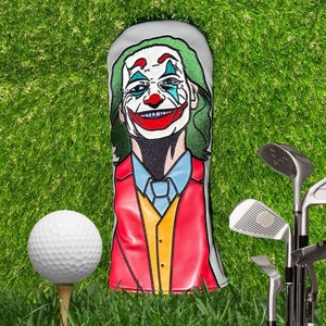 Joker Inspired Driver Headcover | Unique Golf Head Cover | Fun Golf Accessory for Drivers & Perfect Gift for Golfers