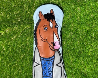 Funda para driver inspirada en el hombre caballo / Funda para cabeza de golf inspirada en BoJack / Funda elegante para driver de golf