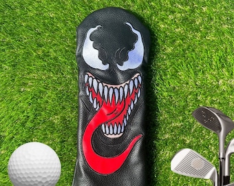 Venom Inspired Golf Headcover, Spider-Man Fairway Wood & Driver Head Cover, Unique Venom Design, Venom Blade putter cover