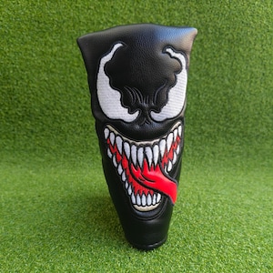 Venom inspirierte Golf Headcover, X-Man Fairway Holz & Drives Headcover, Einzigartiges Spider-Man Design, Blatt Putter Cover Bild 6