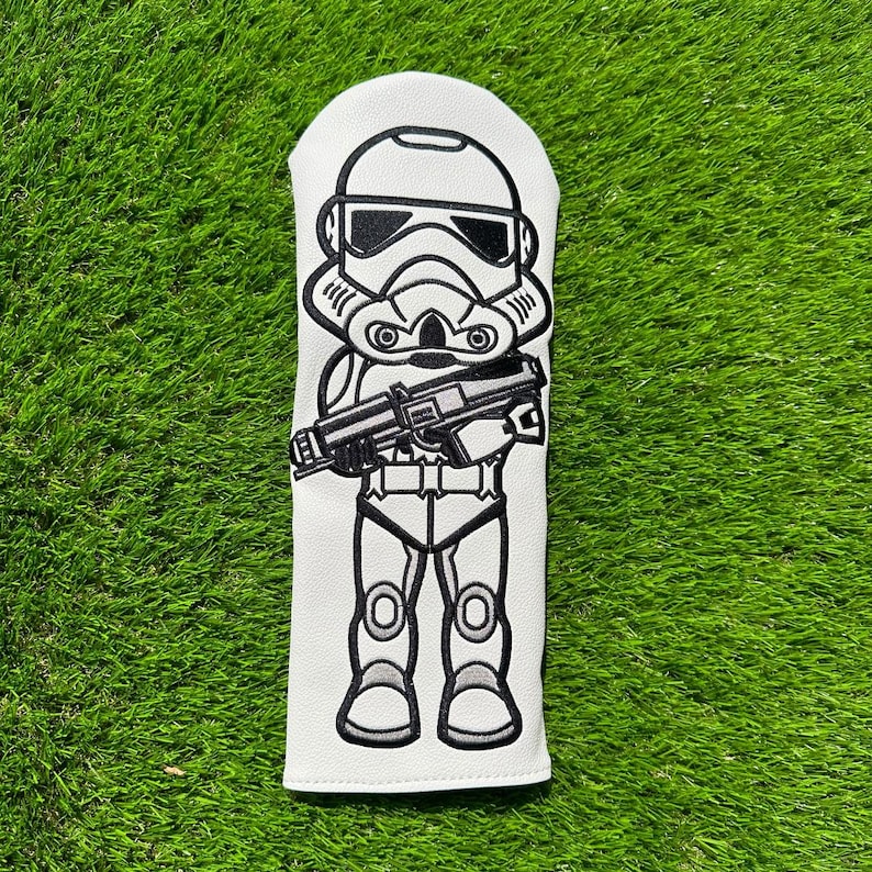 Darth Vader Inspired Golf Headcover, Driver & Fairway Wood Head Cover, Unique Stormtrooper Golf Accessory, Gifts for Golfers Stormtrooper