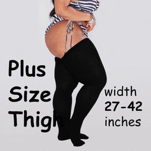 REAL PLUS SIZE Thigh Highs Socks, | Extra Long Over the Knee Long Socks, Thigh High Socks for thighs 27-42'' | + Free Thigh Belts