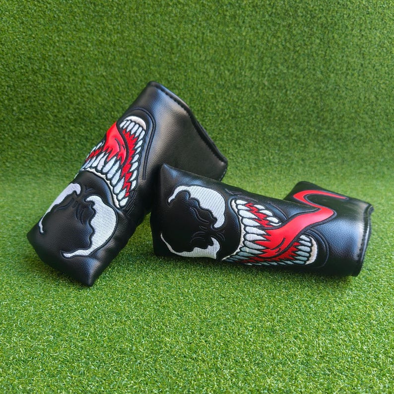 Venom inspirierte Golf Headcover, X-Man Fairway Holz & Drives Headcover, Einzigartiges Spider-Man Design, Blatt Putter Cover Bild 5