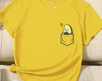 Avocado Pocket T-Shirt, Funny Valentine's Day Gift