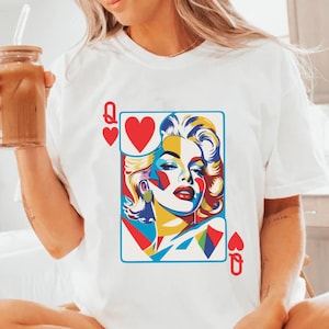 Marilyn Monroe Shirt for Women, Artistic Paint Drawing Tee, Vintage Hollywood Star T-Shirt, Cute Gift for Her, Fun Mother’s Day Present