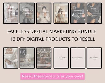 PLR Ebook Bundle, 12 Done For You  PLR Guides, Instagram, Digital Products, Editable Canva Templates, Faceless Digital Marketing, MRR