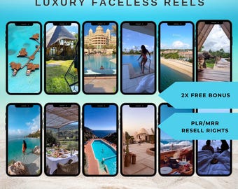 2200+ Luxury Faceless Travel Reels Videos Bundle, PLR MRR, Vacation, Beach, Seaside, Resort, Pool, Instagram, TikTok, Master Resell Rights
