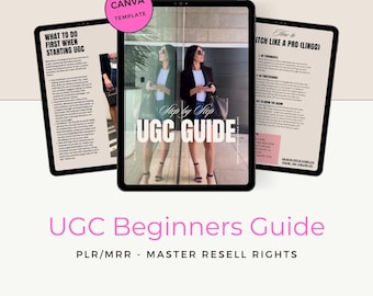 UGC Guide for Creators & Influencers, PLR, Ugc Beginners Guide, Ebook, Instagram, TikTok, Social Media, Marketing, Done For You, Canva