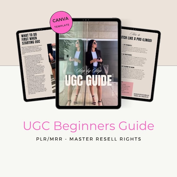 UGC Guide for Creators & Influencers, PLR, Ugc Beginners Guide, Ebook, Instagram, TikTok, Social Media, Marketing, Done For You, Canva