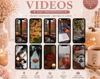 101 Autumn & Halloween Reels Videos, Fall Reels, Stock Videos, Master Resell Rights, MRR, PLR, Done For You, Instagram Reels, TikTok Reels