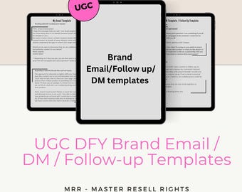 UGC Brand Pitch Templates for Creators & Influencers, UGC Email Templates, Ugc DM Templates, Ugc Pitch, Ugc Pitching, Digital Products, mrr