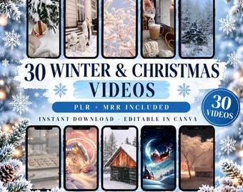 30 Cozy Winter & Christmas Videos, Aesthetic Faceless Reels, Master Resell Rights, Done For You Reels, Faceless Digital Marketing, PLR, MRR