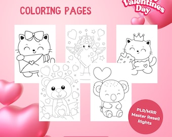 100 Valentinstag Malseiten, Valentinstag Malbuch, zum Ausmalen,,,,,,Ausmalbilder,,,,Master Resell Right, Digitale Produkte, PLR, MRR