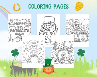 100 St Patricks Day Coloring Pages, PLR, Saint Patricks Day Coloring Book, Kids Coloring Sheets, Master Resell Rights, Digital Products