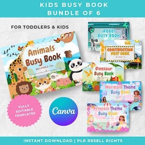 Busy Book Bundle for Kids & Toddlers, Educational Activity Book, PLR Resell Rights, Canva, Editable, Activity Pages, Instant Download