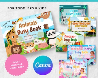 Busy Book Bundle for Kids & Toddlers, Educational Activity Book, PLR Resell Rights, Canva, Editable, Activity Pages, Instant Download
