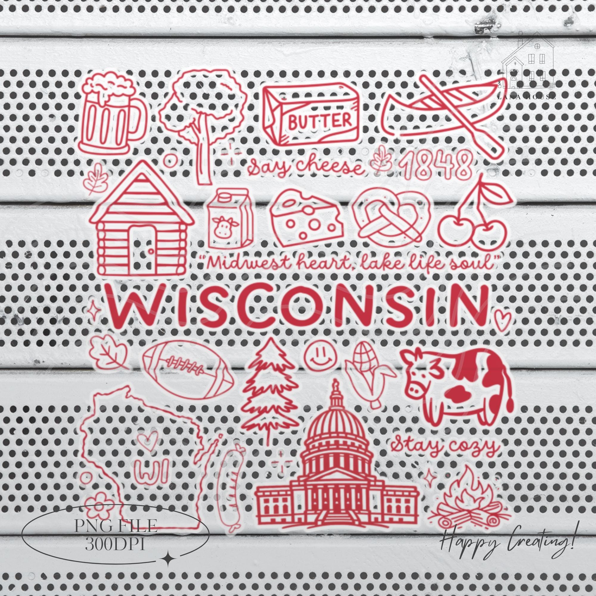 Wisconsin Doodle PNG | Wisconsin Icons, Wisconsin Landmarks, Midwest ...