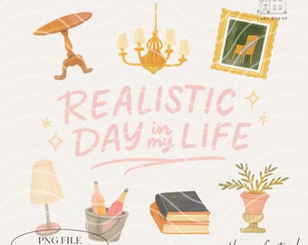 Realistic Day in My Life PNG l  Slow Mornings Club Png, Cozy Homebody Png, Vintage Coquette PNG, Digital Download
