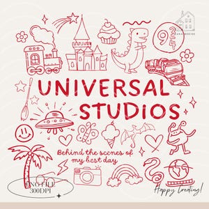 Universal Studios Icons, Florida Landmarks png, png-bestanden, Universal Studios Trip Shirt Design, Universal 2025 png, digitale download