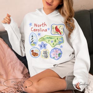 digital download png, sticker png, planner sticker png, scrapbook png, cute travel png, pastel travel png, floral clipart png, bird lover png, wildlife png, raccoon png, southern travel png, nc souvenir png, north carolina decor png, vacation png, travel memories png, road trip png, american state png, state outline png, southern charm png, nc aesthetic png, state flower png, state bird png, travel journal png, handmade craft png, cricut png, silhouette png,