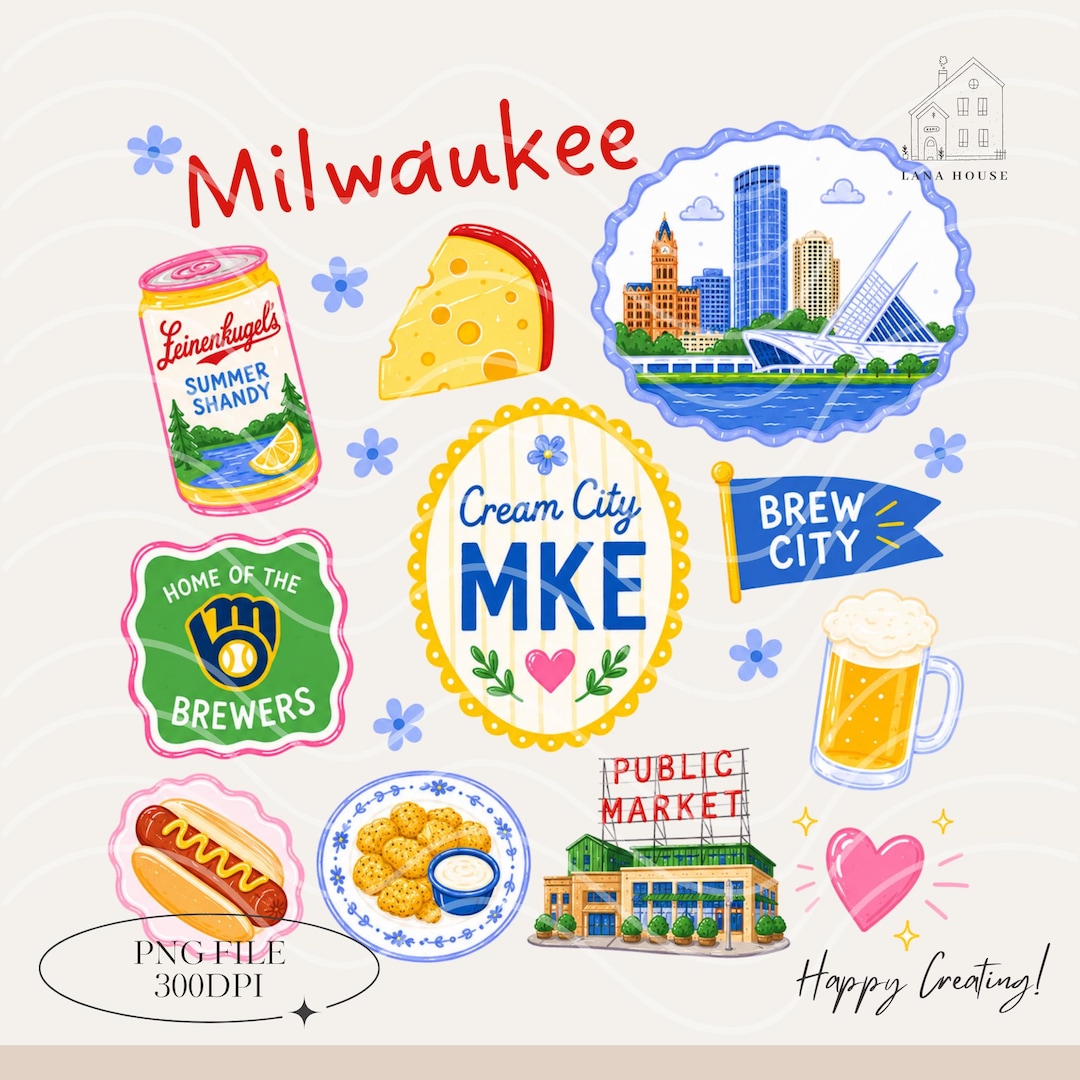 Milwaukee Landmarks PNG | Wisconsin Icons, Midwest, Brew City, Digital ...