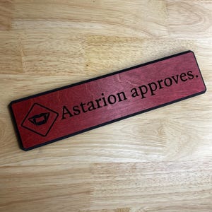 Astarion Approves Wooden Sign | Vampire Rogue Baldur&#39;s Gate 3 D&D Gift