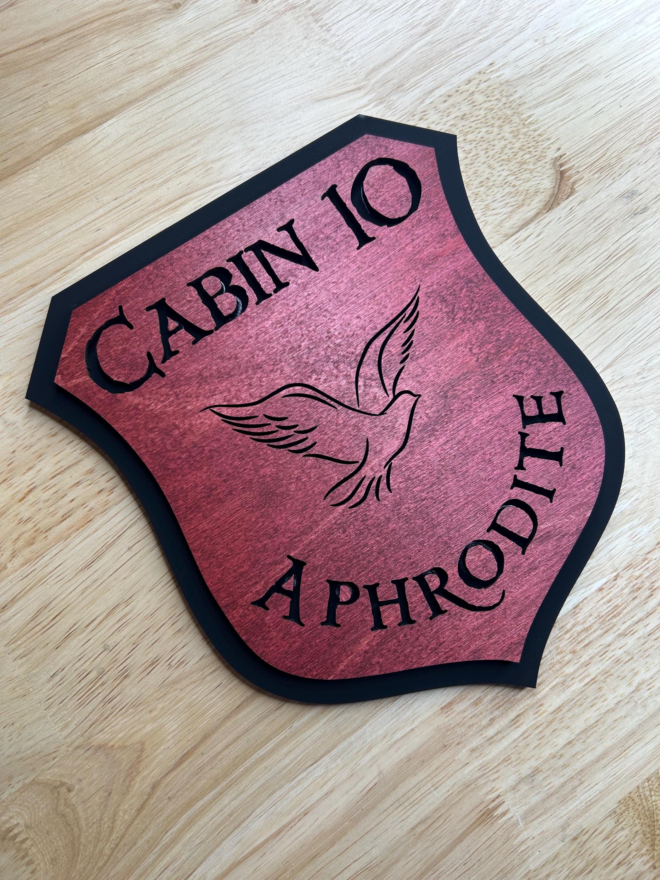 Percy Sign Cabin 10 Aphrodite Sign: Percy Jackson Inspired Stained Wooden Shield ...