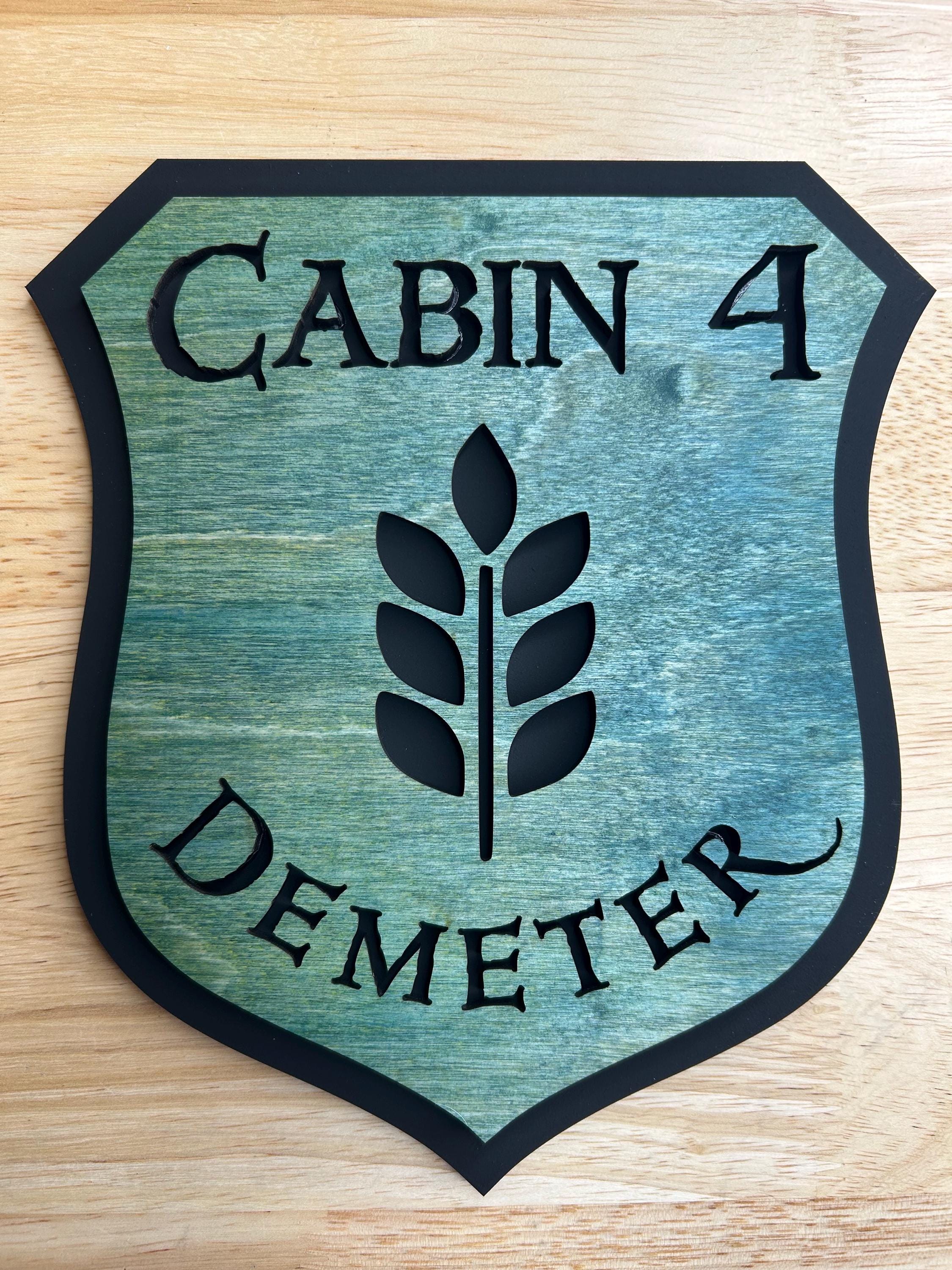 Percy Sign Cabin 4 Demeter Sign: Percy Jackson Inspired Stained Wooden Shield ...