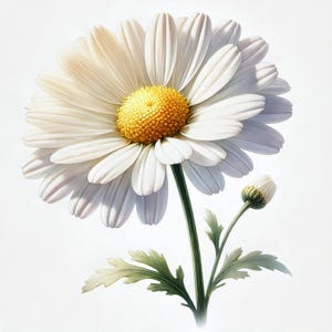 Clipart de margarida em aquarela, 10 JPGs de arte floral, arte feminina, download digital para diário, scrapbooking, criação de cartões, artesanato em papel