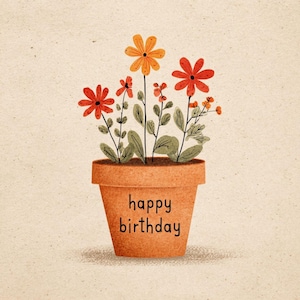 1000 + Floral Happy Birthday Card : Whimsical Digital Gift for Her image 7