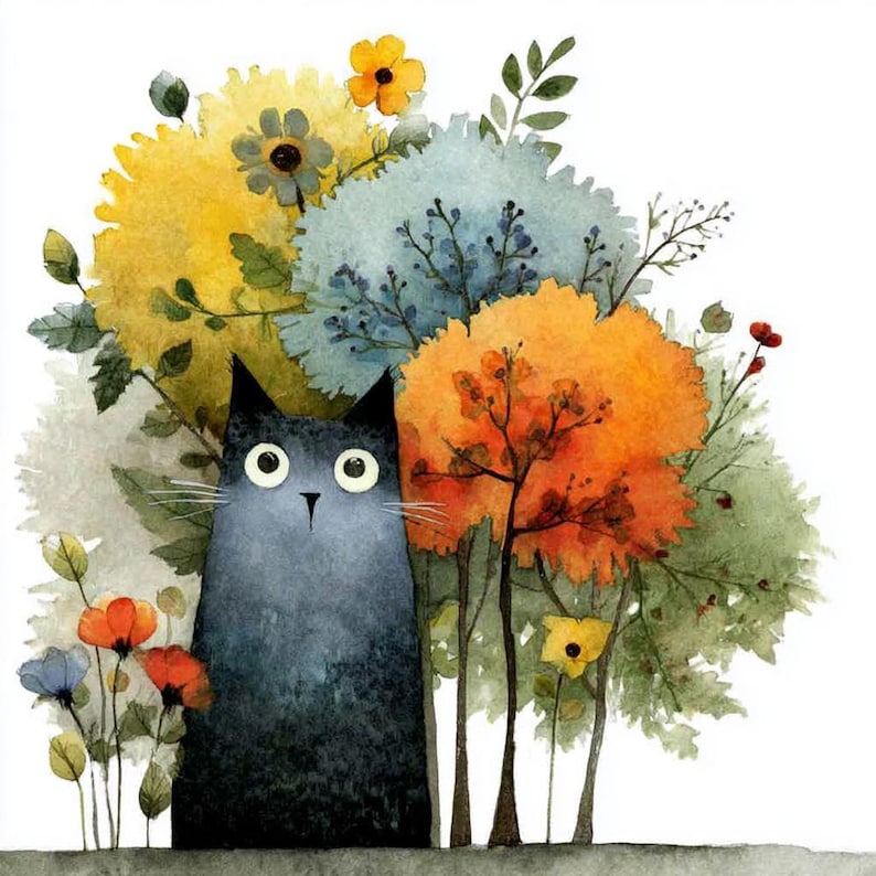 25 Whimsical Woodland Animal Clipart, Watercolor Forest Friends Printable, Digital Download image 11