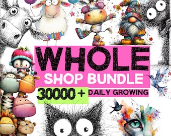 30000+ Whole Shop Bundle - Entire Clipart Collection - Printable Watercolor Papercraft Junk Journal Digital download