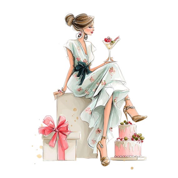 birthday dress 20 Fashion Girl Clipart PNG : Glam Couture Party Art for Birthday Cards & Invitations Shoulder to floor (with event glam Hduncf Women's Summer Dresses Fit:Regular (27)