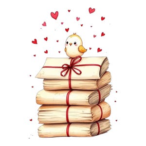 Ensemble de cliparts aquarelle lunatique amour - 15 illustrations romantiques dessinées à la main - parfait pour les travaux manuels de la Saint-Valentin, image de projets de bricolage imprimable