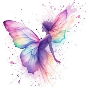 30 Butterfly Woman Clipart PNG JPG, Elegant Lady Fantasy Art, Whimsical Female Illustration, Digital Moth Decor Download, sublimation png