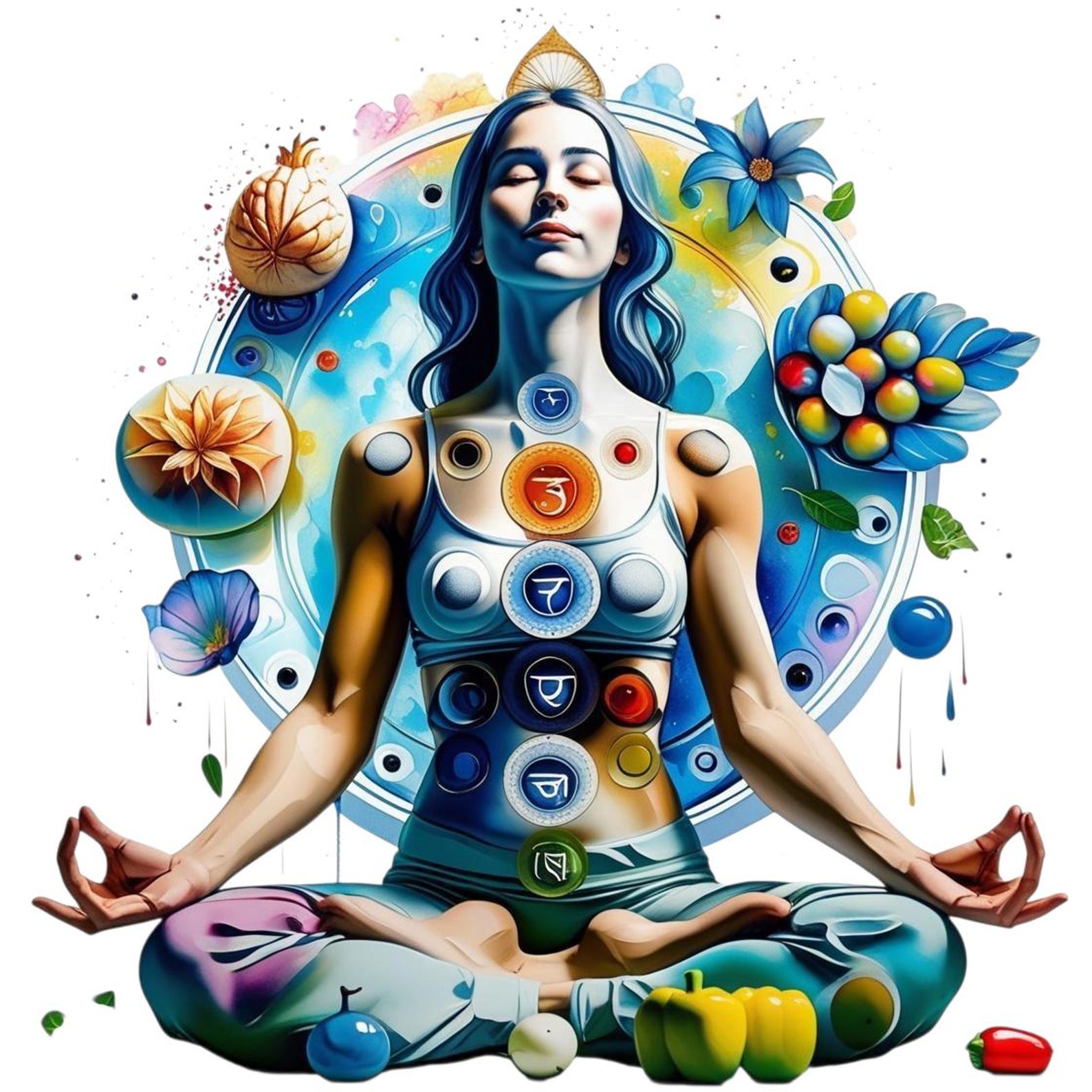 Project Chakra 30 Watercolor Chakra Woman Clipart (JPG) : Spiritual Energy Art for ...