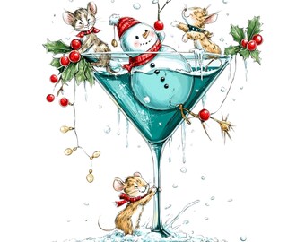 22 Quirky Snowman Clipart: Christmas Winter Holiday PNG JPG