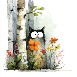 25 Whimsical Woodland Animal Clipart, Watercolor Forest Friends Printable, Digital Download image 3