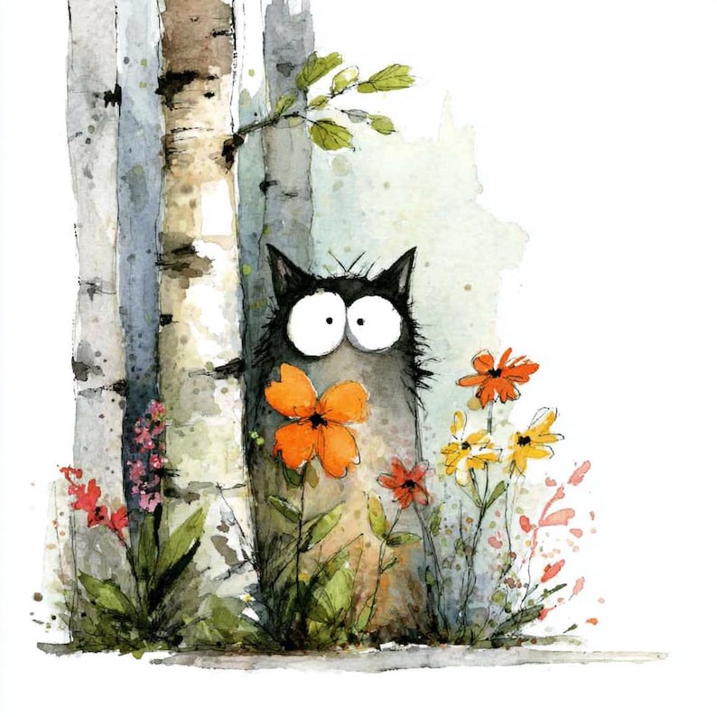 25 Whimsical Woodland Animal Clipart, Watercolor Forest Friends Printable, Digital Download image 3